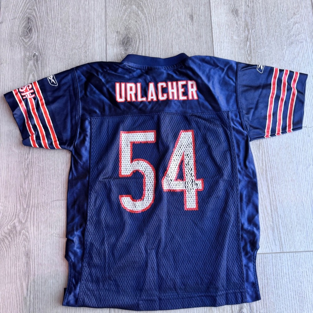 Vintage Reebok Chicago Bears Brian Urlacher 54 Jersey Youth Medium Navy Y2K NFL